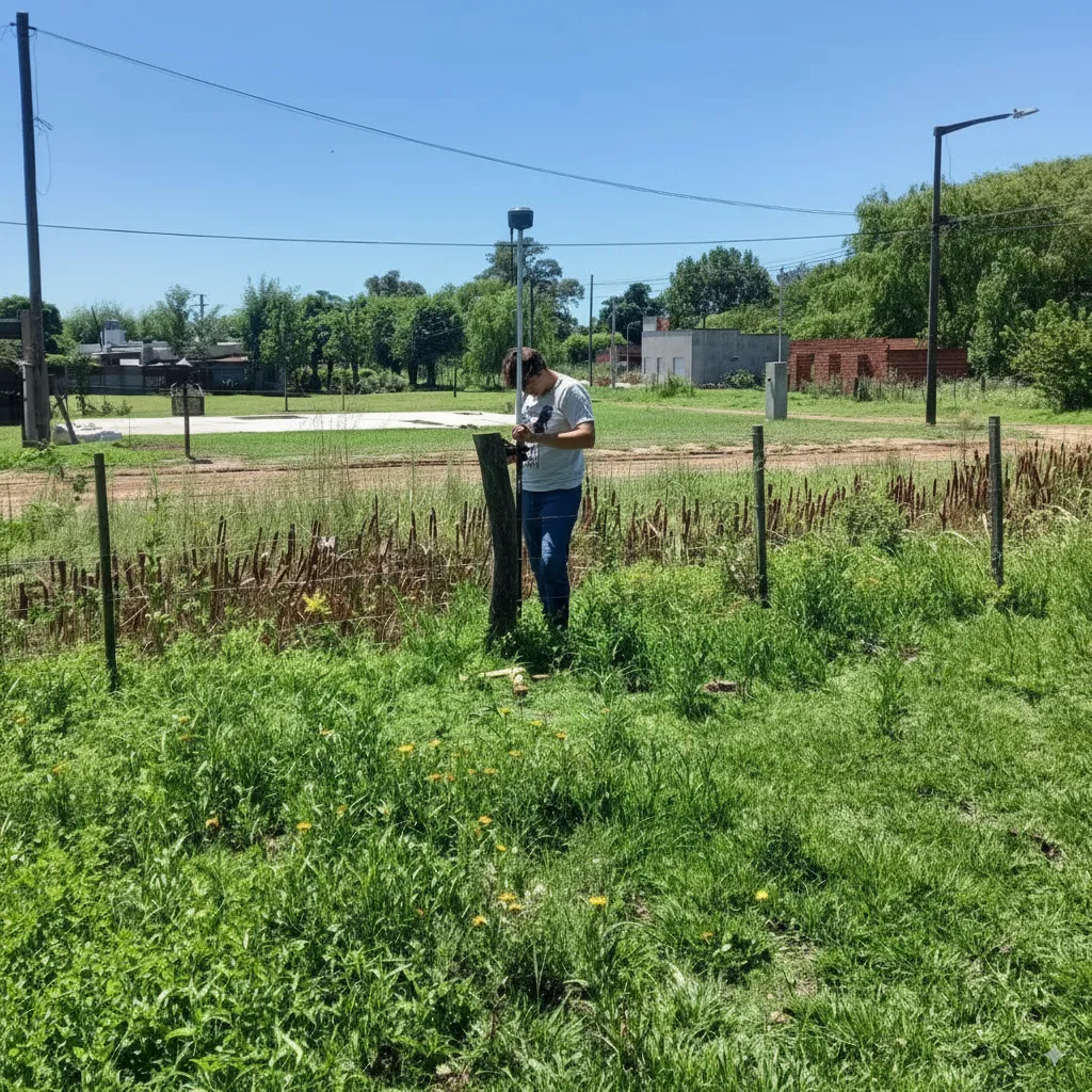 Imagen nivelando estación GNSS para georreferenciación
