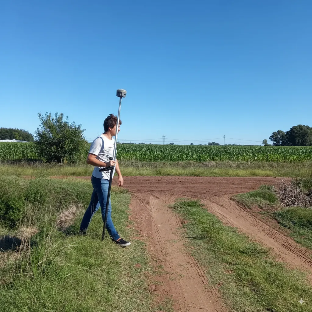 Imagen nivelando estación GNSS para georreferenciación